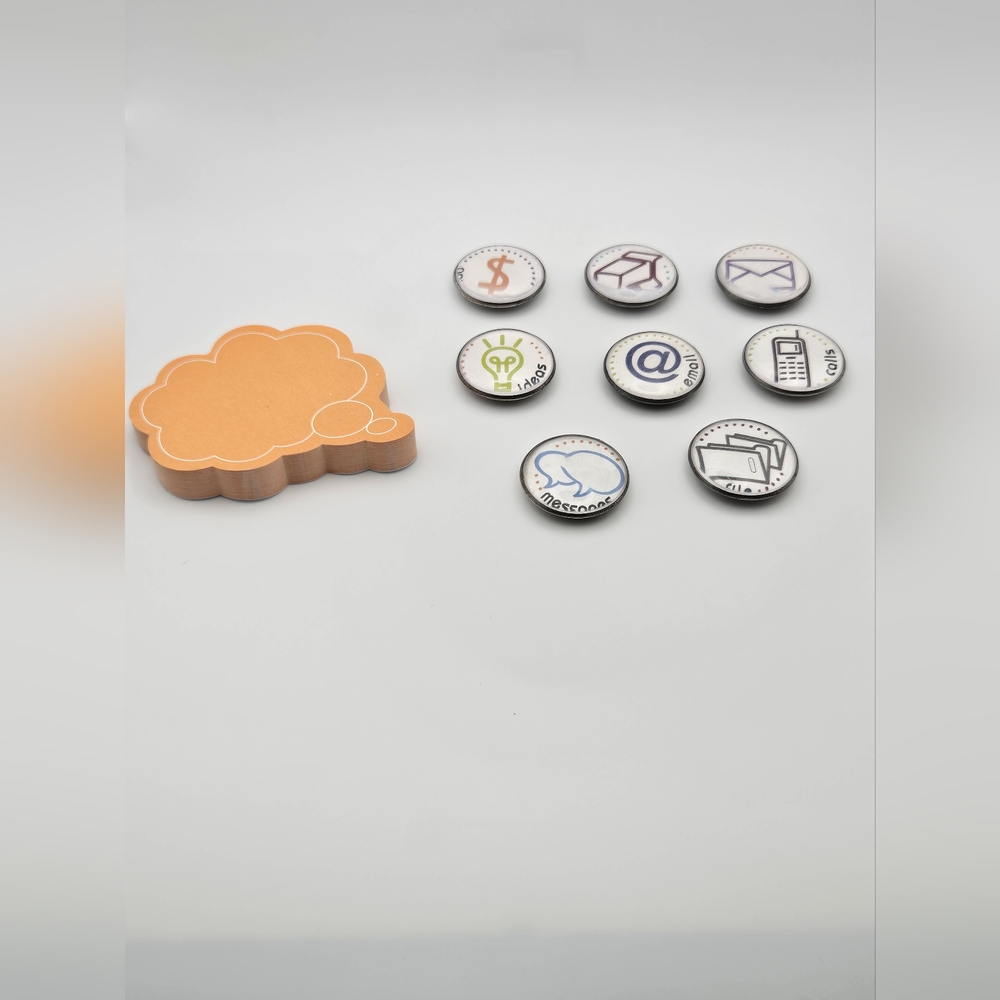 Sticky Note Pad (Orange) & Magnets (8 Pieces), NWOT/EUC